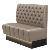 TANJA | Gastrobank | B:H 100 x 103 cm | Taupe | Chesterfield | Læder | LED