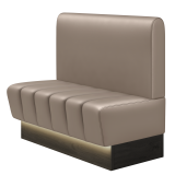 TANJA | Gastrobank | B: 100 x 103 cm | Taupe | Glat/Rund | Læder | LED