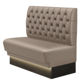TATJANA | Gastrobank | B: 100 x 103 cm | Taupe | Chesterfield | Læder | LED