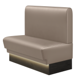 TATJANA | Gastrobank | B:H 100 x 103 cm | Taupe | Glat/ Rund | Læder | LED