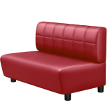 DENVER BIG | Gastro bench | H: 100 x 74 cm | Red | Blocks | Leather | LED