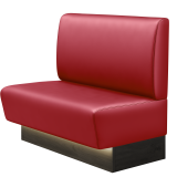 DENVER BIG | Gastrobank | B: 100 x 103 cm | Rood | Glad | Leder | LED