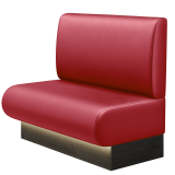 NINVA | Gastrobank | B: 100 x 103 cm | Rood | Glad | Leder | LED