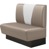 DINER V | Gastrobank | B:H 100 x 103 cm | Taupe | Gestreift | Leder