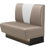 DINER V | Gastrobank | B:H 100 x 103 cm | Taupe | Gestreift | Leder | LED