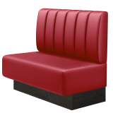 MELISSA | Gastrobank | B:H 100 x 103 cm | Rot | Gestreift | Leder