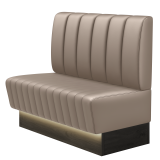 MATILDA | Gastrobank | B:H 100 x 103 cm | Taupe | Gestreift | Leder | LED