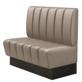 TANJA | Gastrobank | B:H 100 x 103 cm | Taupe | Gestreift | Leder
