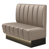 TANJA | Gastrobank | H: 100 x 103 cm | Taupe | Striper | Lær | LED