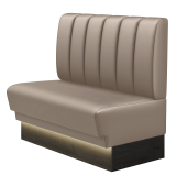 TATJANA | Gastrobank | B:H 100 x 103 cm | Taupe | Gestreift | Leder | LED