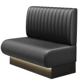 NINVA | Gastrobank | B:H 100 x 103 cm | Schwarz | Gestreift | Leder | LED
