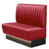 MATILDA | Gastrobank | B:H 100 x 103 cm | Rot | Gestreift | Leder | LED