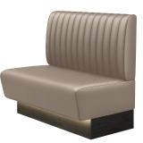 DENVER BIG | Gastrobank | B:H 100 x 103 cm | Taupe | Gestreift | Leder | LED