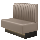 MELISSA | Gastrobank | B:H 100 x 103 cm | Taupe | Gestreift | Leder | LED