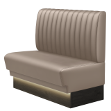 TATJANA | Gastrobank | B:H 100 x 103 cm | Taupe | Gestreift | Leder | LED