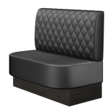 THOMAS | Gastrobank | B:H 100 x 103 cm | Schwarz | Raute | Leder
