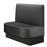 THOMAS | Gastrobank | B:H 100 x 103 cm | Schwarz | Glatt/ Eckig | Leder