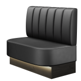 THOMAS | Gastrobank | B:H 100 x 103 cm | Schwarz | Gestreift | Leder | LED