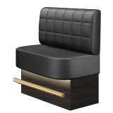 THOMAS | Gastro Hochbank | B:H 100 x 136 cm | Schwarz | Blocks | Leder | LED