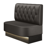 THOMAS | Gastrobank | B:H 100 x 103 cm | Braun | Chesterfield Raute | Leder | LED