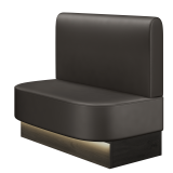 THOMAS | Gastrobank | B:H 100 x 103 cm | Braun | Glatt/ Rund | Leder | LED