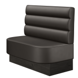 THOMAS | Gastrobank | B:H 100 x 103 cm | Braun | Horizontal Gestreift Rund | Leder