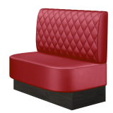 THOMAS | Gastrobank | B:H 100 x 103 cm | Rot | Raute | Leder