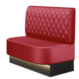 THOMAS | Gastrobank | B:H 100 x 103 cm | Rot | Raute | Leder | LED
