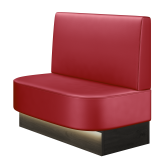 THOMAS | Gastrobank | B:H 100 x 103 cm | Rot | Glatt/ Eckig | Leder | LED