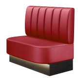 THOMAS | Gastrobank | B:H 100 x 103 cm | Rot | Gestreift | Leder | LED