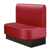 THOMAS | Gastrobank | B:H 100 x 103 cm | Rot | Glatt/ Rund | Leder