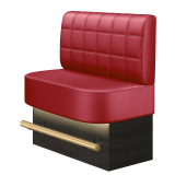 THOMAS | Gastro Hochbank | B:H 100 x 136 cm | Rot | Blocks | Leder | LED