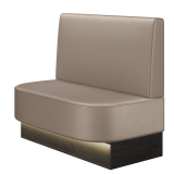 THOMAS | Gastrobank | B:H 100 x 103 cm | Taupe | Glatt/ Eckig | Leder | LED