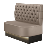THOMAS | Gastrobank | B:H 100 x 103 cm | Taupe | Chesterfield | Leder | LED