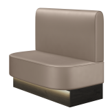 THOMAS | Gastrobank | B:H 100 x 103 cm | Taupe | Glatt/ Rund | Leder | LED