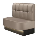 THOMAS | Gastrobank | B:H 100 x 103 cm | Taupe | Button | Leder | LED