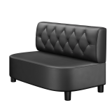 THOMAS | Gastrobank | B:H 100 x 74 cm | Schwarz | Chesterfield Raute | Leder