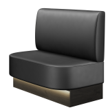THOMAS | Gastrobank | B:H 100 x 103 cm | Schwarz | Glatt | Leder | LED