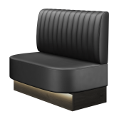 THOMAS | Gastrobank | B:H 100 x 103 cm | Schwarz | Gestreift | Leder | LED