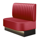 THOMAS | Gastrobank | B:H 100 x 103 cm | Rot | Gestreift | Leder | LED
