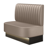 THOMAS | Gastrobank | B:H 100 x 103 cm | Taupe | Gestreift | Leder | LED