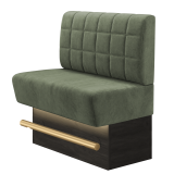 DENVER BIG | Gastro Hochbank | B:H 100 x 126 cm | Grün | Blocks | Samt | LED
