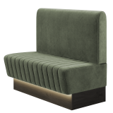 MATILDA | Gastrobank | B:H 100 x 103 cm | Grün | Glatt/ Rund | Samt | LED