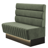 MATILDA | Gastrobank | B:H 100 x 103 cm | Grün | Horizontal Gestreift Rund | Samt | LED