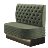 MATTHIAS | Gastrobank | B:H 100 x 103 cm | Grün | Chesterfield | Samt | LED