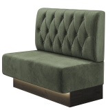 MELISSA | Gastrobank | B:H 100 x 103 cm | Grün | Chesterfield Raute | Samt | LED