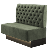 MELISSA | Gastrobank | B:H 100 x 103 cm | Grün | Chesterfield | Samt | LED