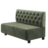 MELISSA | Gastro Lounge Bank | B:H 100 x 74 cm | Grün | Chesterfield | Samt | LED