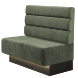 MELISSA | Gastrobank | B:H 100 x 103 cm | Grün | Horizontal Gestreift Rund | Samt | LED