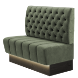 TANJA | Gastrobank | B:H 100 x 103 cm | Grün | Chesterfield | Samt | LED